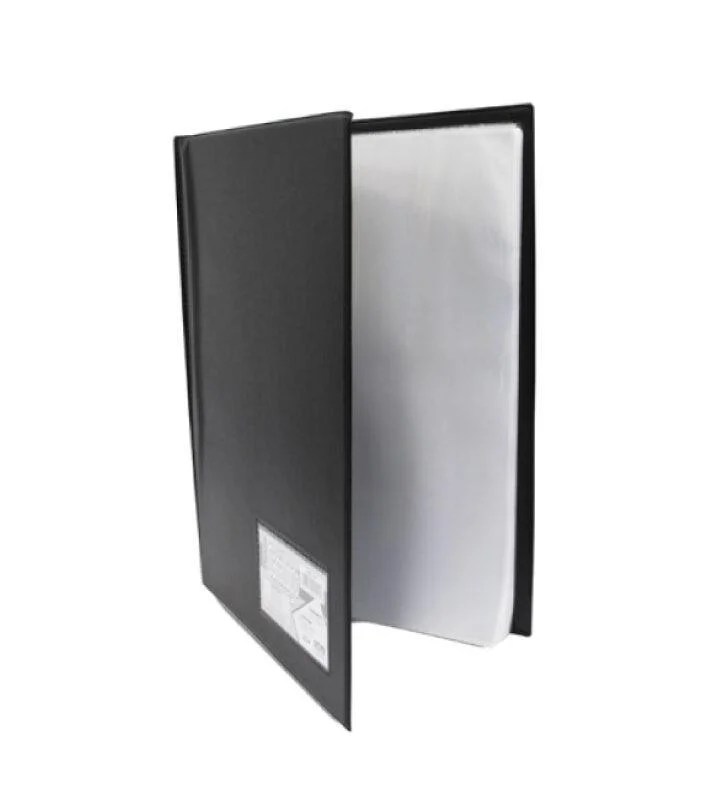 Pasta Catálogo PVC Ofício com Visor 100 Sacos Preto