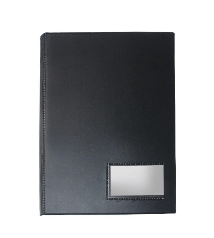 Pasta Catálogo PVC Ofício com Visor Parafuso Metálico 50 Sacos Preto