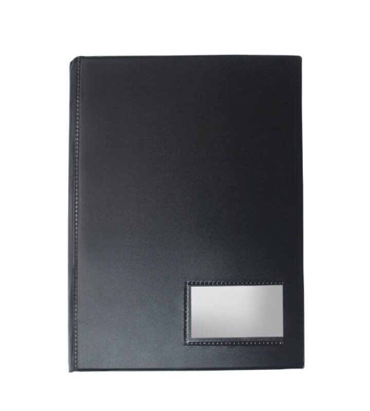Pasta Catálogo PVC Ofício com Visor Parafuso Metálico 50 Sacos Preto
