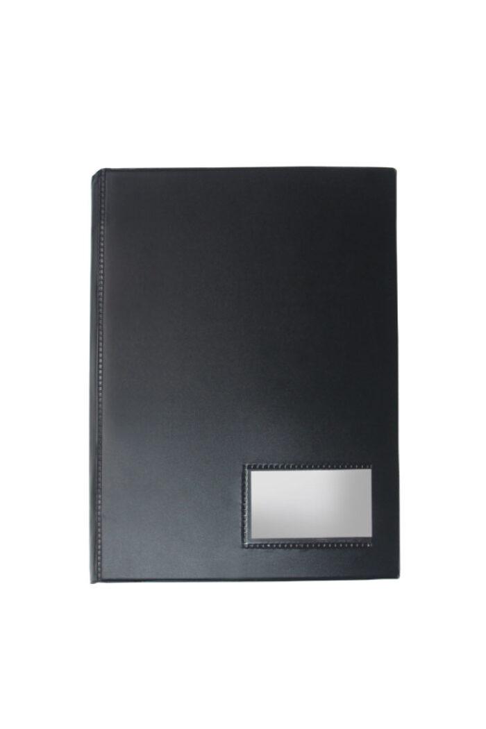 Pasta Catálogo PVC Ofício com Visor Parafuso Metálico 100 Sacos Preto