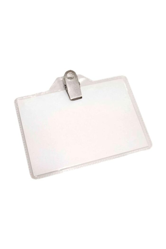Crachá PVC 100mm X 70mm Abertura Lateral com Presilha com 50