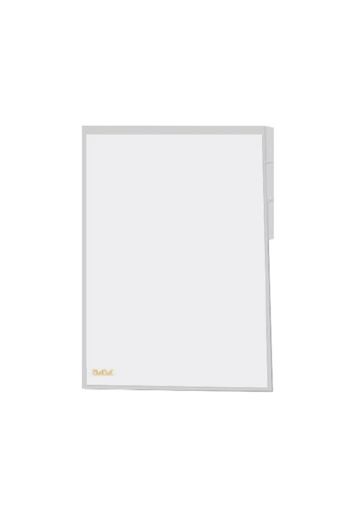 Pasta L PP A4 com 3 Divisórias Cristal