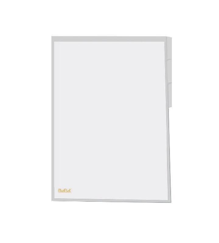 Pasta L PP A4 com 3 Divisórias Cristal