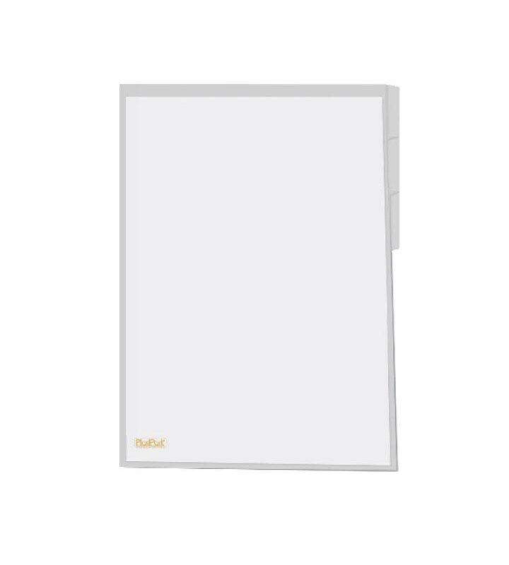 Pasta L PP A4 com 3 Divisórias Cristal