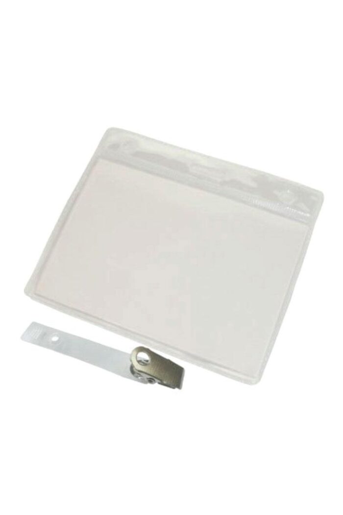 Crachá PVC 100mm X 70mm Abertura Lateral com Presilha com 10