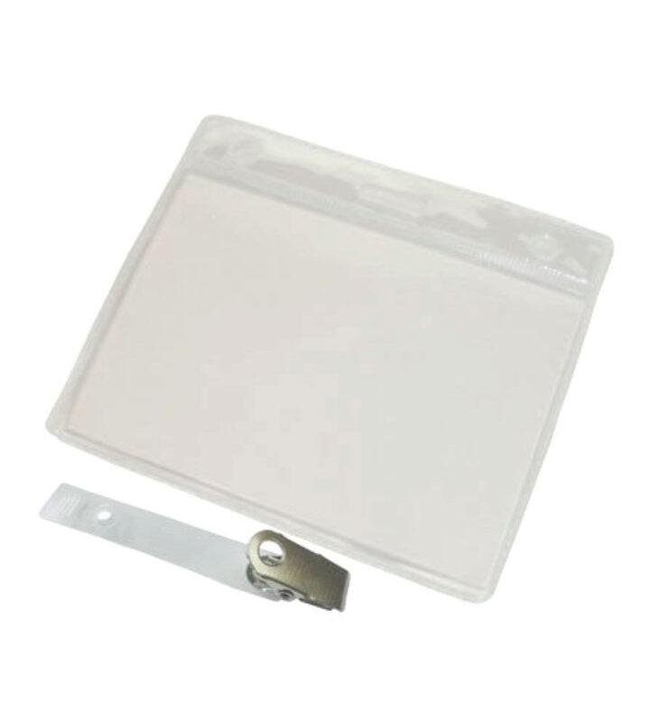 Crachá PVC 100mm X 70mm Abertura Lateral com Presilha com 10