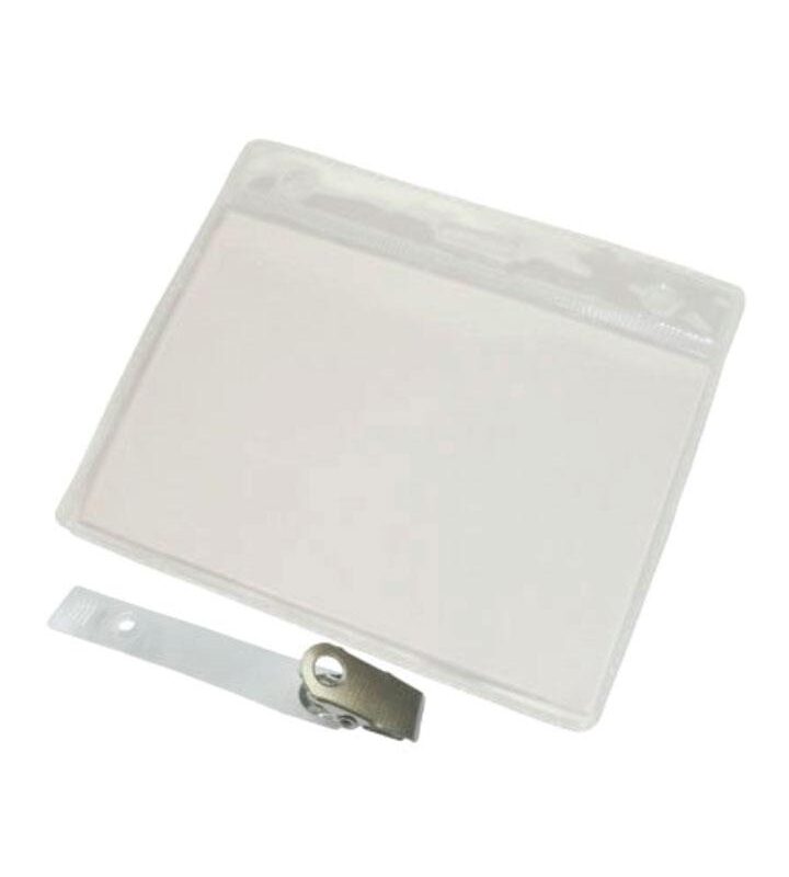 Crachá PVC 100mm X 70mm Abertura Lateral com Presilha com 10