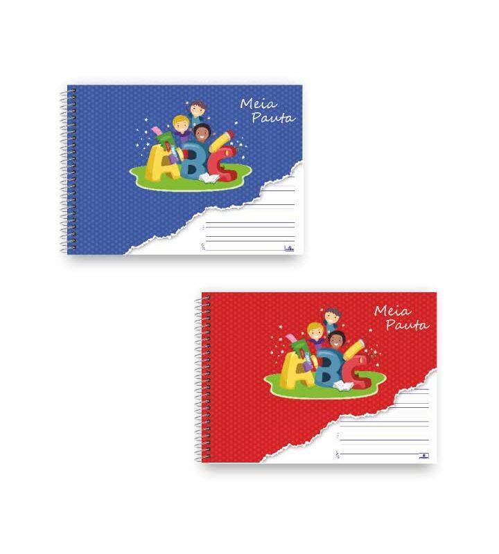 Caderno Meia Pauta 60 Folhas Espiral Capa Dura Sortidos