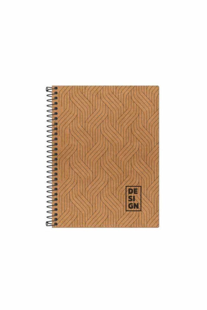 Caderno 1/4 200 Folhas Espiral Capa Flexivel Kraft - Imagem 2