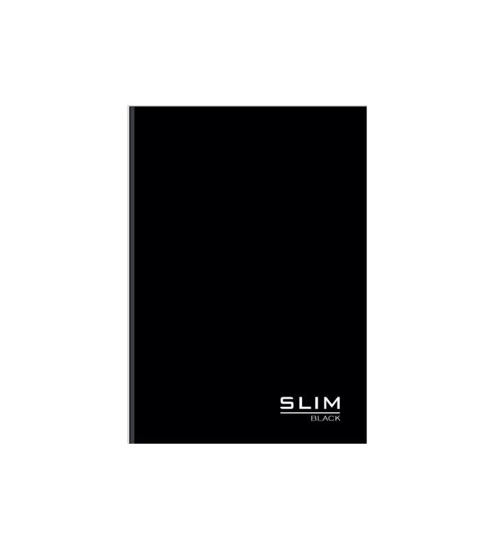 Caderno Brochurinha 1/4 80 Folhas Costurado Capa Dura Slim Black