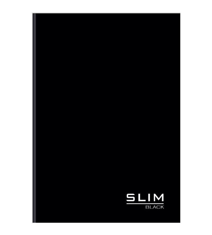 Caderno Brochurão Universitário 80 Folhas Costurado Capa Dura Slim Black