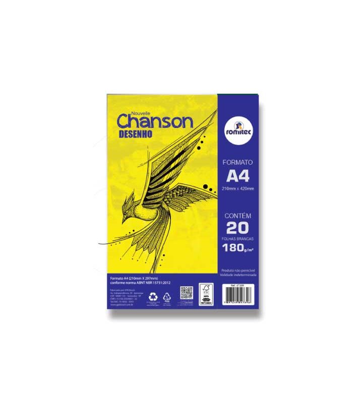 Bloco de desenho A4 com 20 Folhas 180 GSM 210mm X 297mm