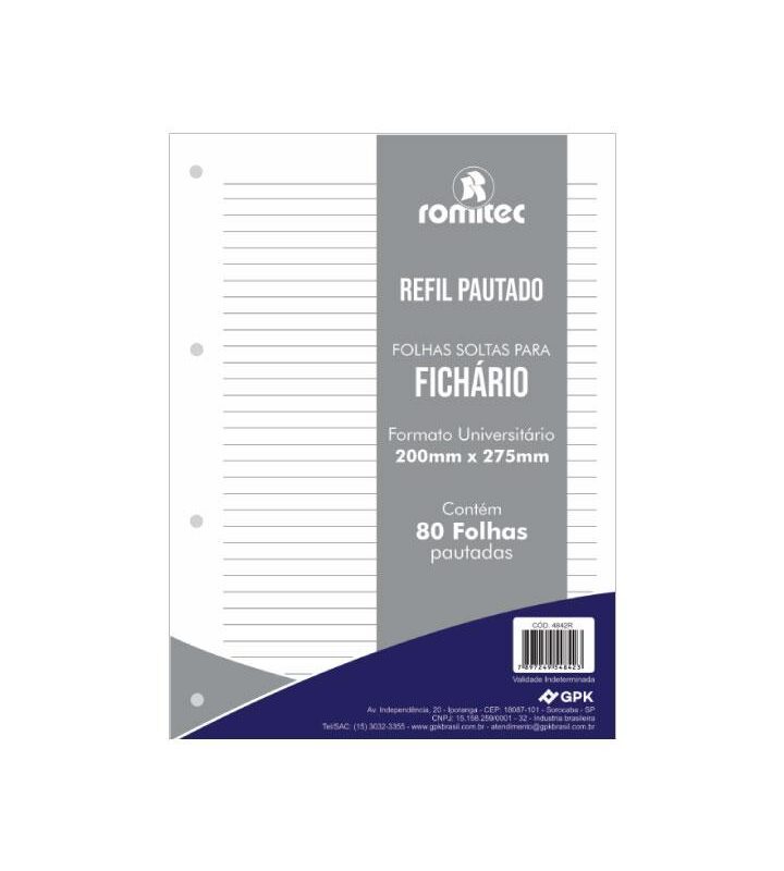 Refil Para Fichário Universitário Pautado 80 Folhas
