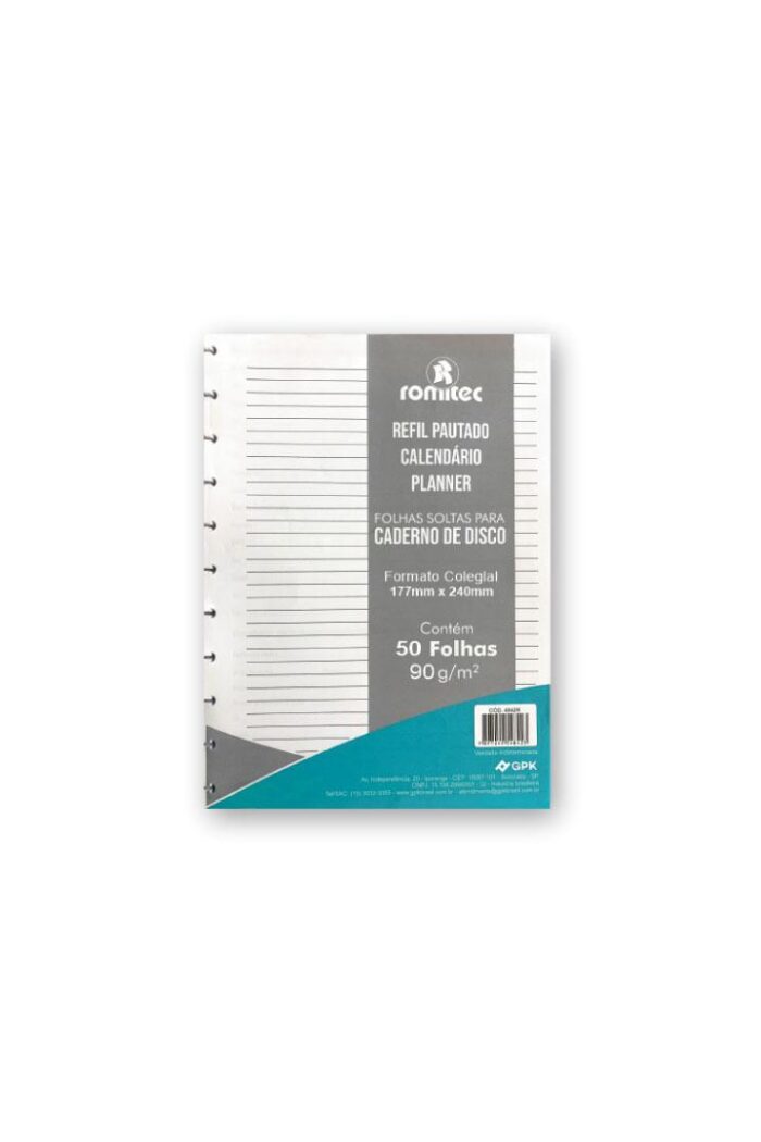 Refil Caderno Disco Colegial Planner 50 Folhas 90 GSM