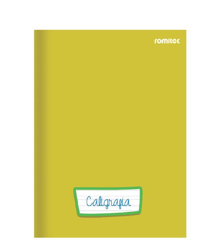 Caderno Caligrafia Universitário 96 Folhas Costurado Capa Dura Amarelo