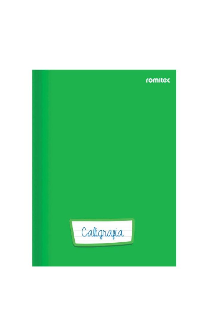 Caderno Caligrafia Universitário 96 Folhas Costurado Capa Dura Verde