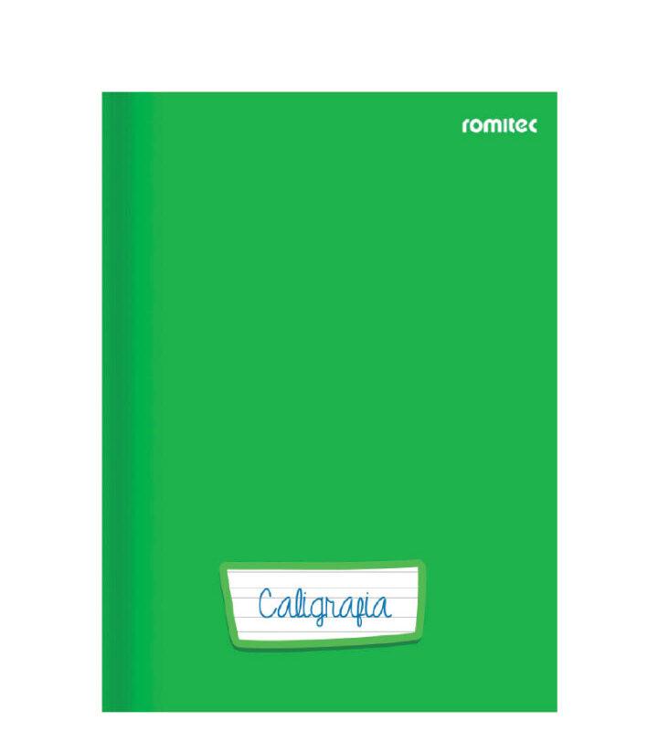 Caderno Caligrafia Universitário 96 Folhas Costurado Capa Dura Verde