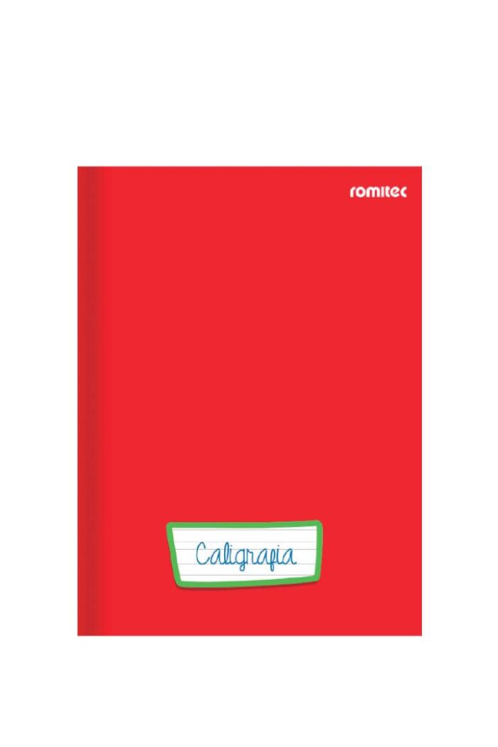 Caderno Caligrafia Universitário 96 Folhas Costurado Capa Dura Vermelho