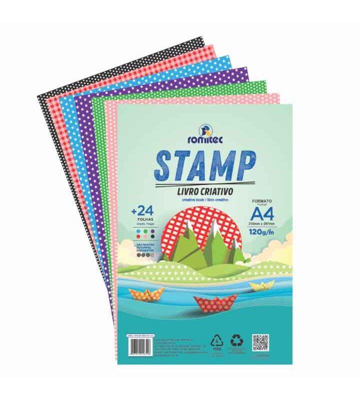 Livro Dobradura e Colorir Stamp A4 120 Alta Gramatura com 24 Folhas