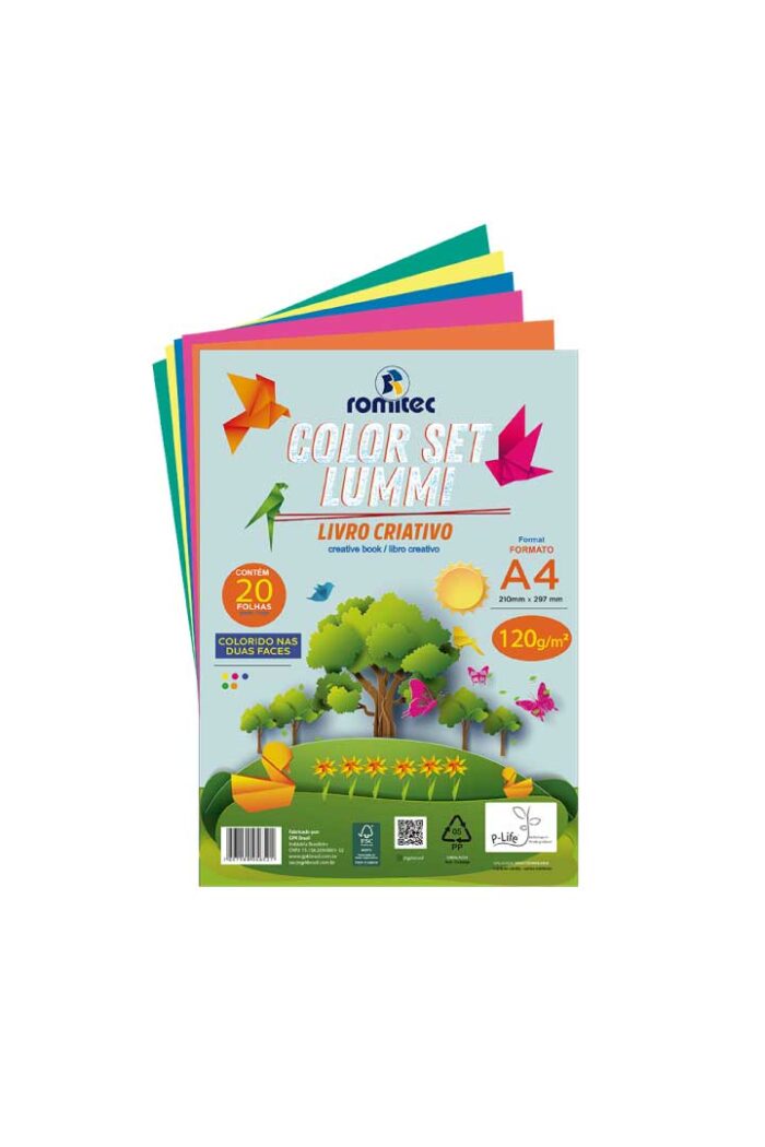 Livro Dobradura e Colorir Colorset Lummi A4 120 Alta Gramatura com 20 Folhas