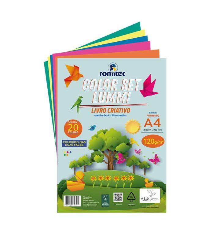 Livro Dobradura e Colorir Colorset Lummi A4 120 Alta Gramatura com 20 Folhas