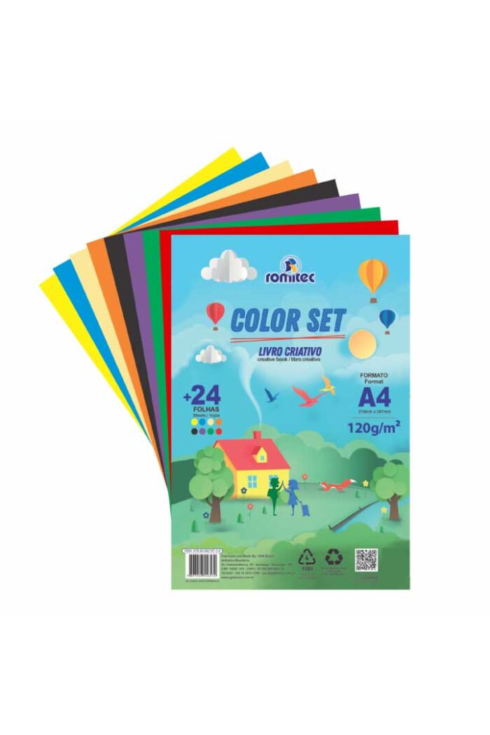 Livro Dobradura e Colorir Color Set A4 120 Alta Gramatura com 24  Folhas