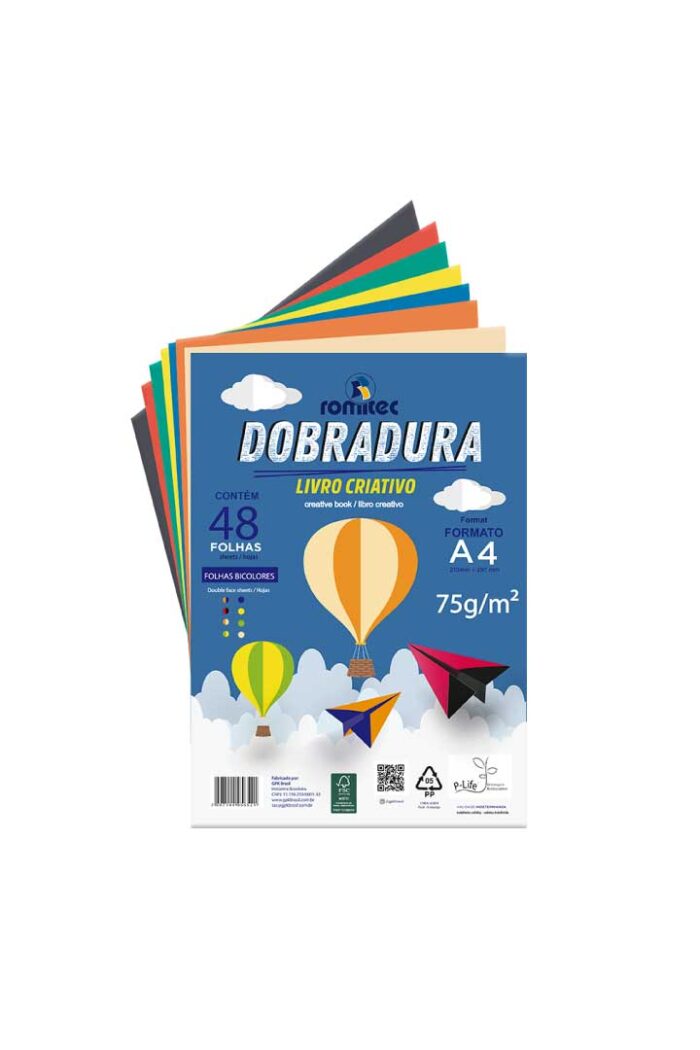 Livro Dobradura e Colorir Criativo Dobradura A4 75 Média Gramatura com 48 Folhas