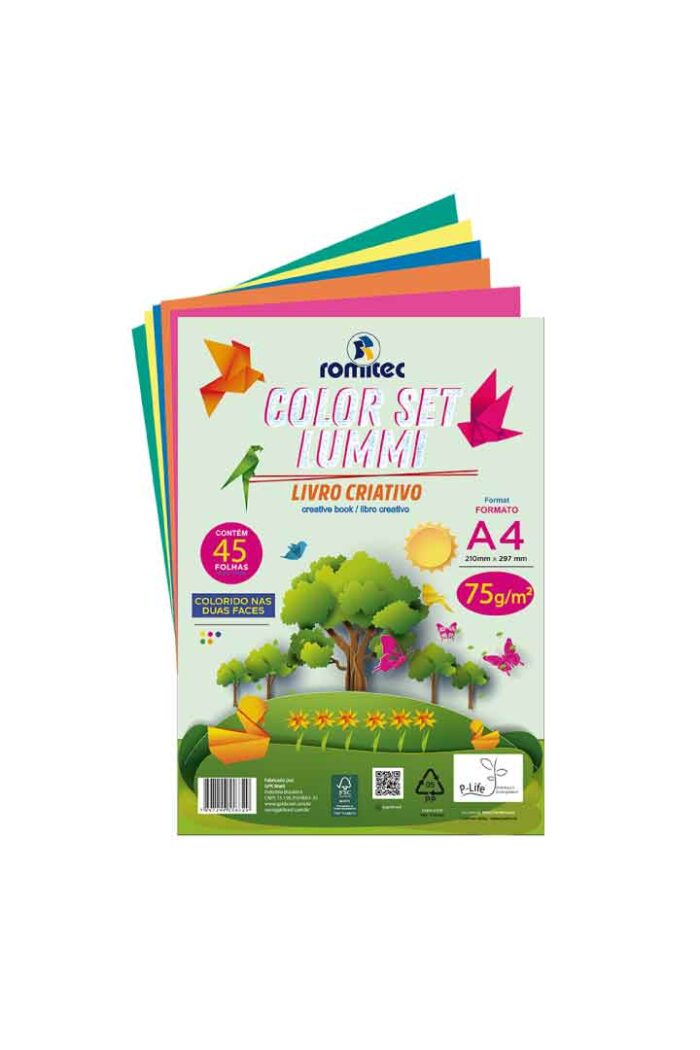 Livro Dobradura e Colorir Criativo Lummi A4 75 Média Gramatura com 45 Folhas
