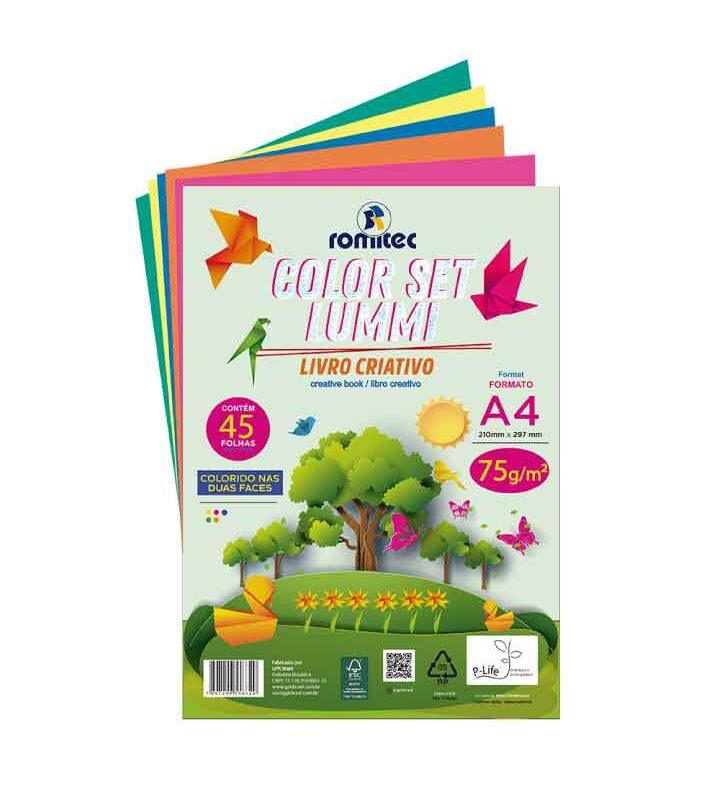 Livro Dobradura e Colorir Criativo Lummi A4 75 Média Gramatura com 45 Folhas