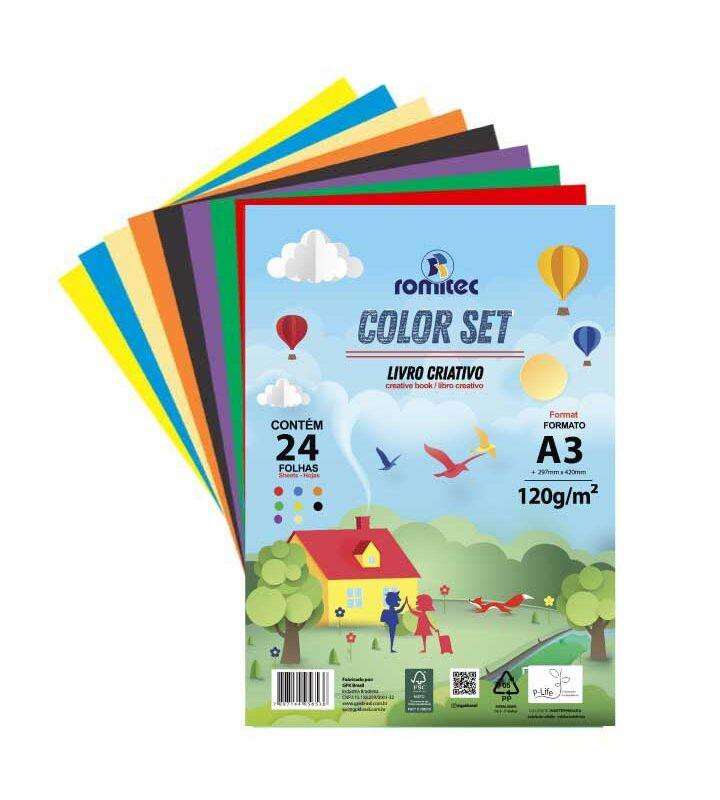 Livro Atividades Color Set A3 120 GSM com 24 Folhas