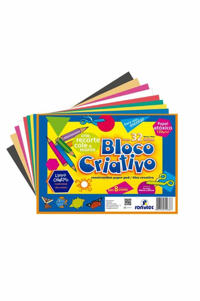Livro Dobradura e Colorir Bloco Criativo 8 Cores A3 120 Alta Gramatura com 32 Folhas