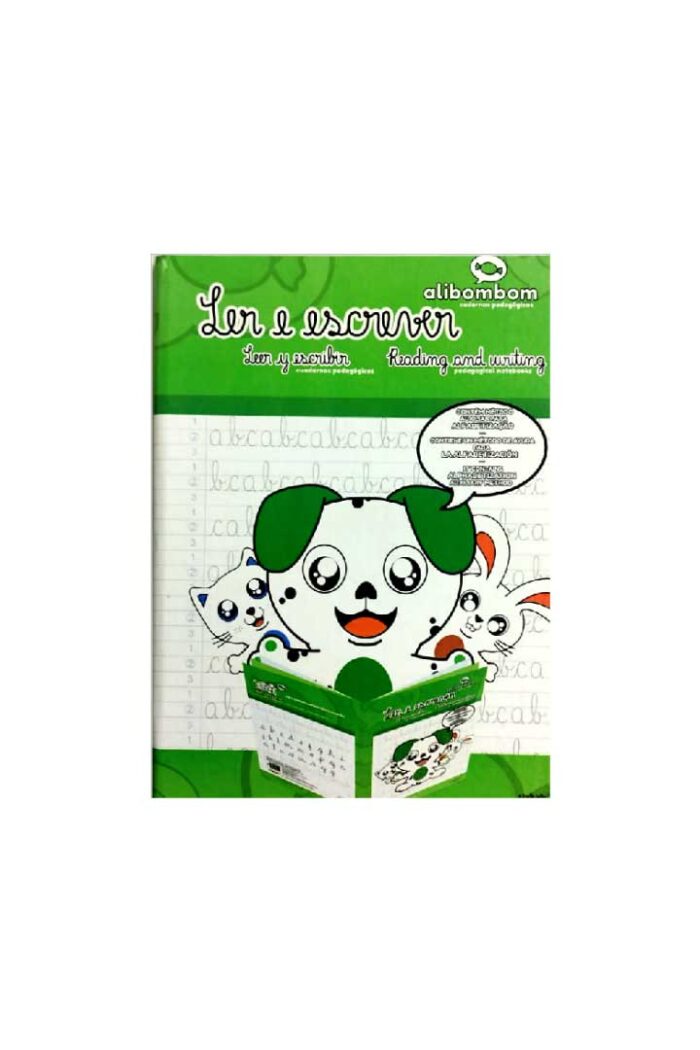 Livro Caderno Alibombom Pautas Numeradas 80 Folhas Capa Dura 123 Verde