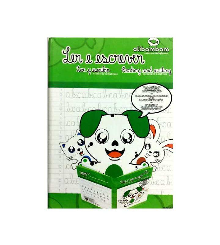 Livro Caderno Alibombom Pautas Numeradas 80 Folhas Capa Dura 123 Verde