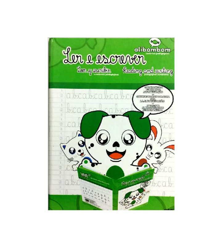 Caderno Alibombom Pautas Numeradas 80 Folhas Capa Dura 123 Verde