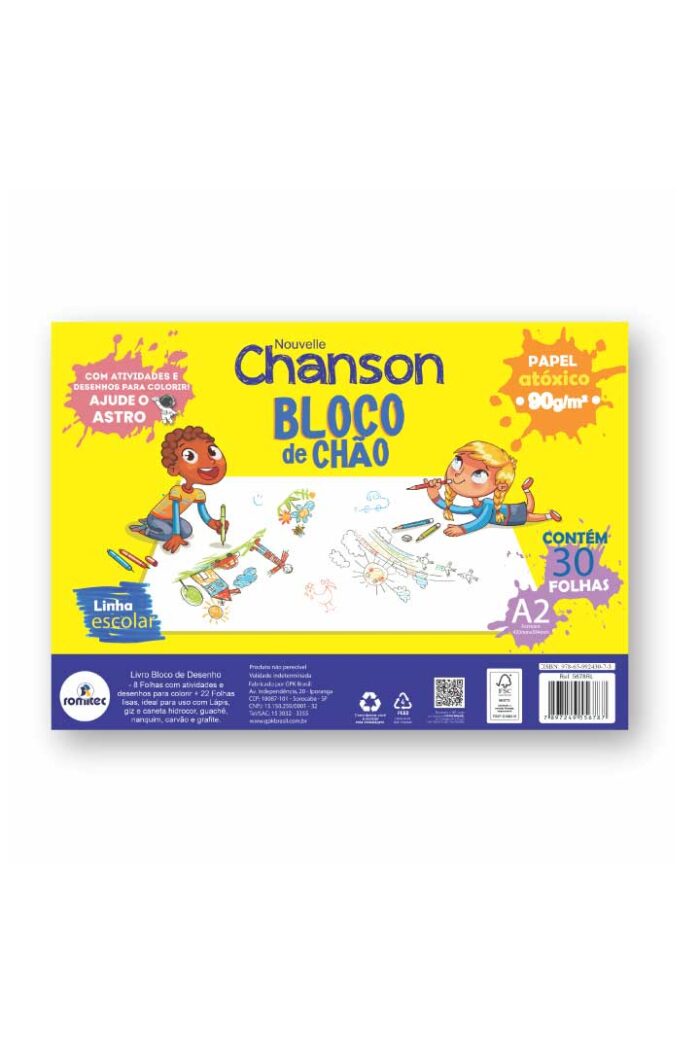 Livro Caderno Desenho de Chão A2 90 GSM com 30 Folhas Brancos