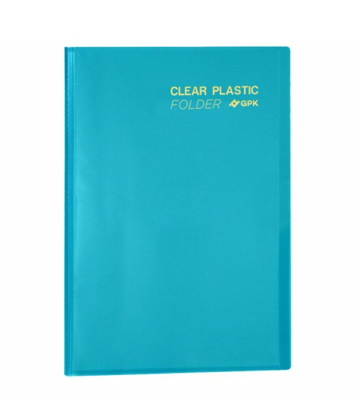 Pasta Catálogo PP A4 Clear Plastic Folder 20 Sacos Azul