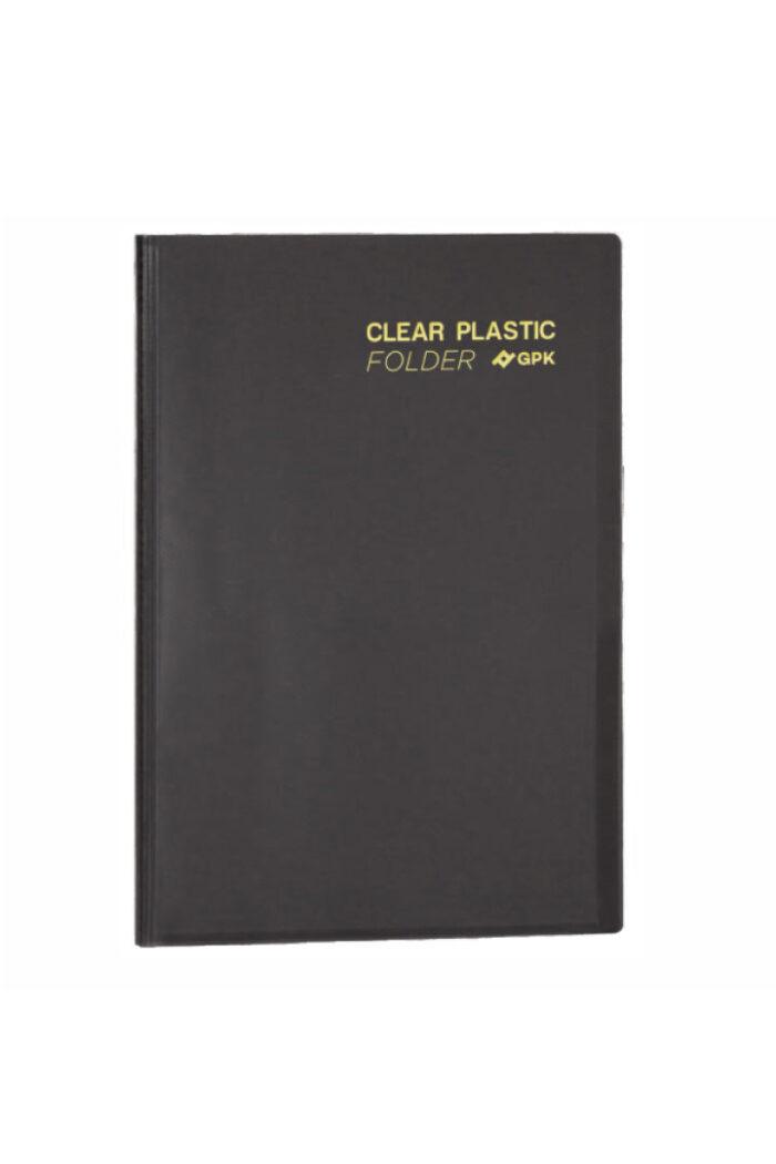 Pasta Catálogo PP A4 Clear Plastic Folder 20 Sacos Preto