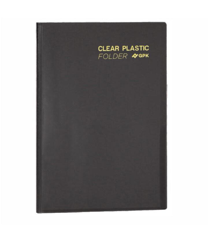 Pasta Catálogo PP A4 Clear Plastic Folder 20 Sacos Preto