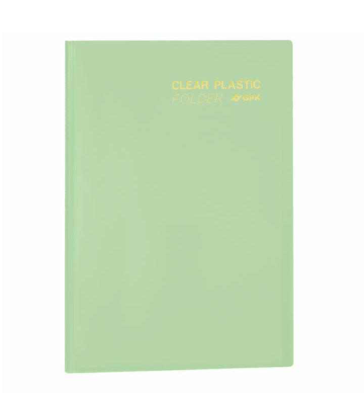 Pasta Catálogo PP A4 Clear Plastic Folder 20 Sacos Verde Chá
