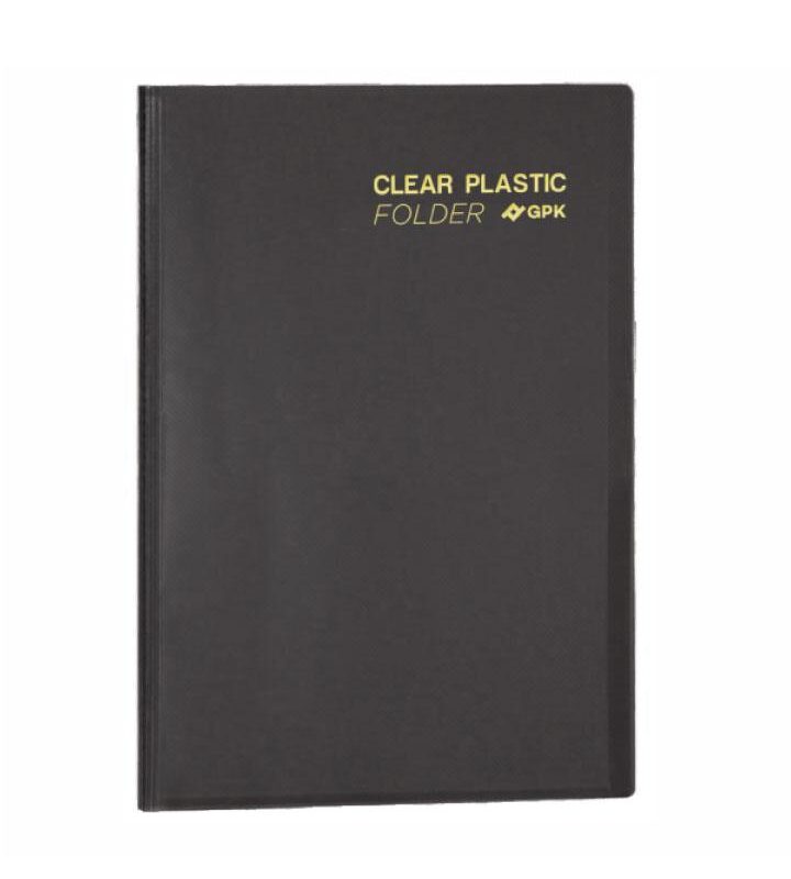 Pasta Catálogo PP A4 Clear Plastic Folder 30 Sacos Preto