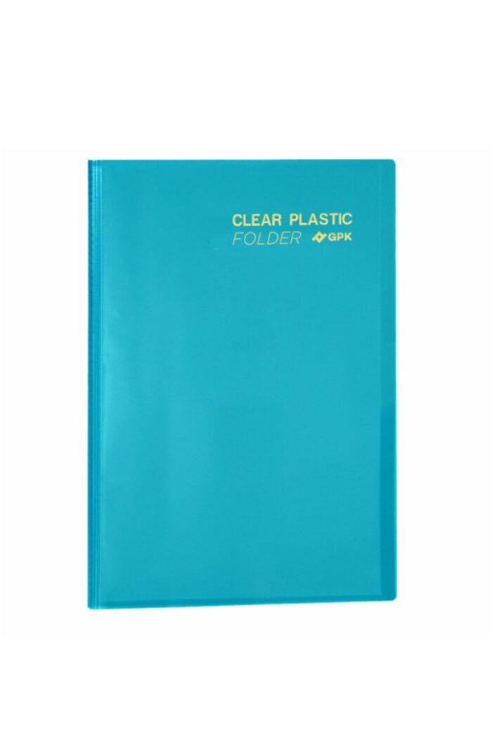 Pasta Catálogo PP A4 Clear Plastic Folder 50 Sacos Azul