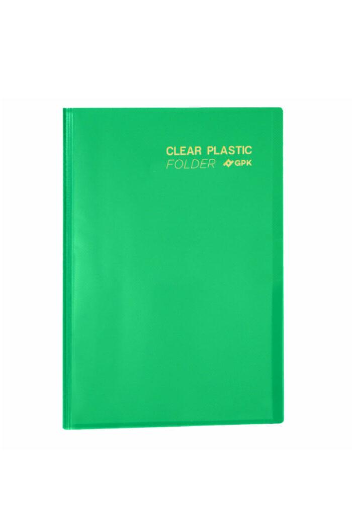 Pasta Catálogo PP A4 Clear Plastic Folder 50 Sacos Verde