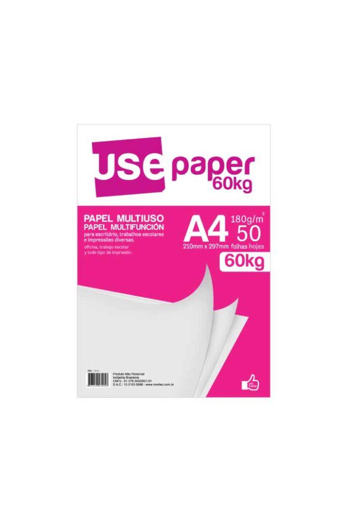 Papel A4 60 kg 180 GSM Sulfite Branco com 50 Folhas