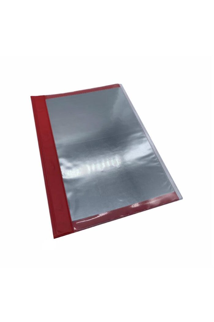 Pasta Catálogo PVC A4 Frente Transparente com 10 Sacos Vermelho