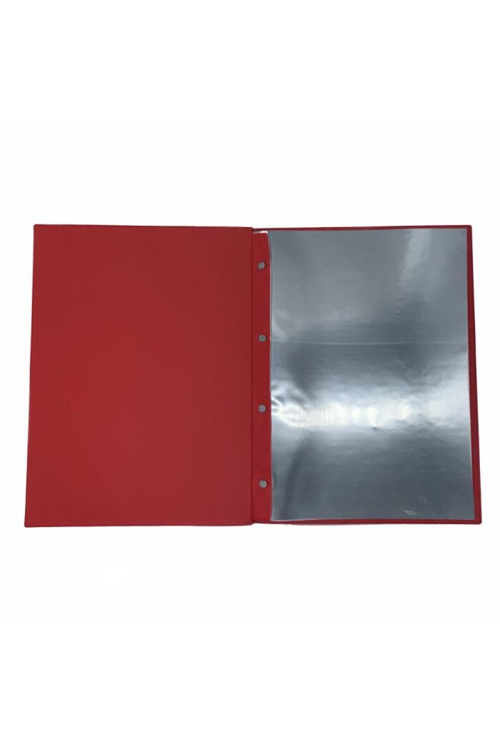 Pasta Catálogo PVC Ofício com Visor 50 Sacos Vermelho - Imagem 2