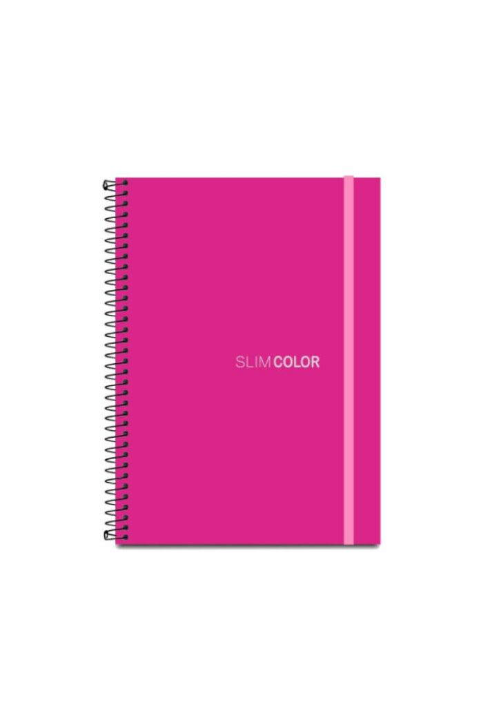 Caderno Colegial 1X1 80 Folhas Espiral Capa PP com bolsa e elástico Pink