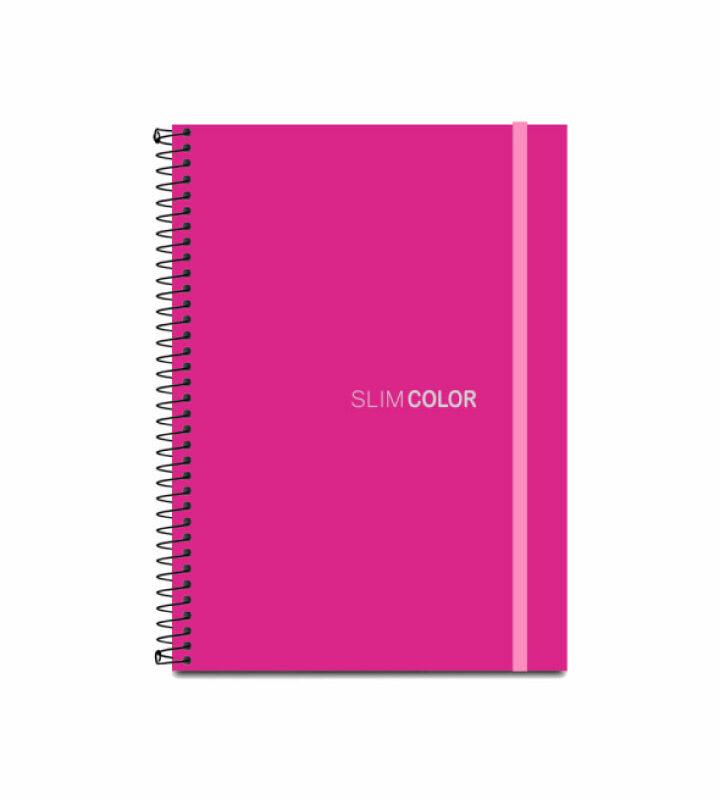 Caderno Colegial 1X1 80 Folhas Espiral Capa PP com bolsa e elástico Pink