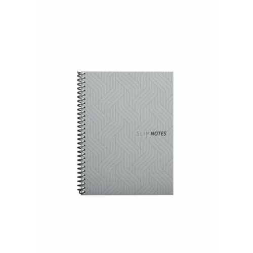 Caderneta 1/8 80 Folhas Espiral Capa Dura Slim Notes 10x14 cm Cinza Romitec