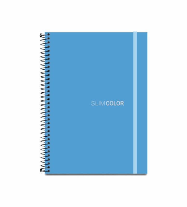 Caderno Colegial 1X1 80 Folhas Espiral Capa PP com bolsa e elástico Azul