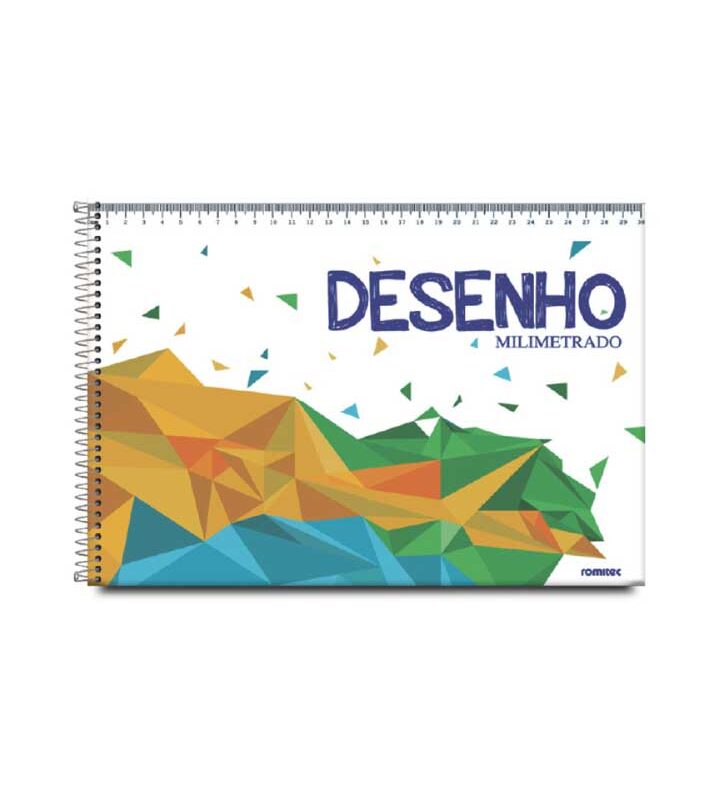 Caderno Universitário Cartografia 60 Folhas Espiral Capa Dura com Escala